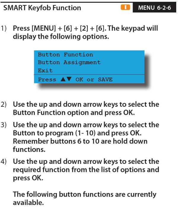 RF110 programming steps page 1
