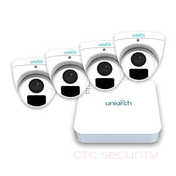 Uniarch Security Camera Kit, 4 Channel with 5MP Turret, 4 Cameras, 2 TB Hard Drive
