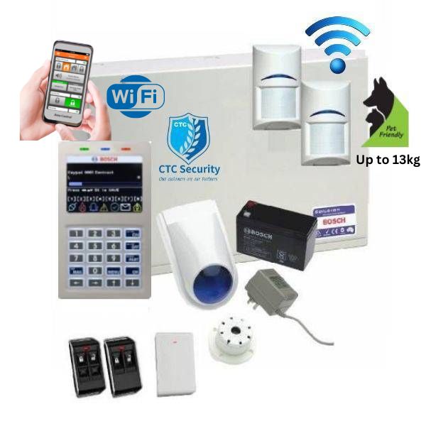 Bosch Solution 6000 Alarm System Wi-Fi Kit with 2 x Wireless Detectors + Remote Controls