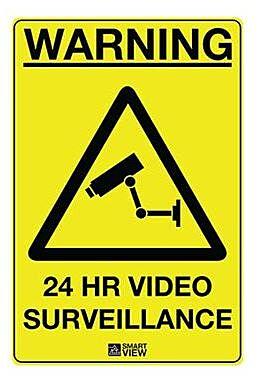 CCTV Warning Sign Large Yellow 290 x 390 mm-Software and signs-CTC Security