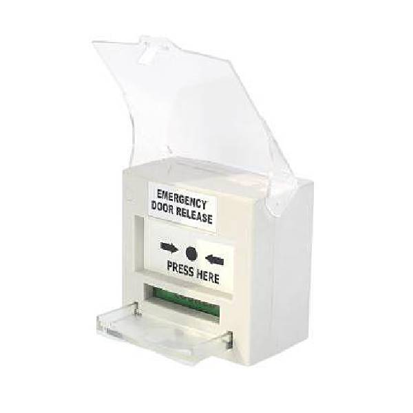 Emergency Door Release White shown with Breakglass Resettable, CP32W