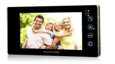 Futuro 7" Touch Screen monitor with picture memory Black Frame, FUTURO-SD4-Black-Monitor-CTC Security