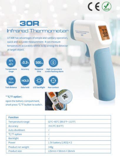 Infrared Body Temperature Thermometer, BTM-30R-Camera-CTC Security