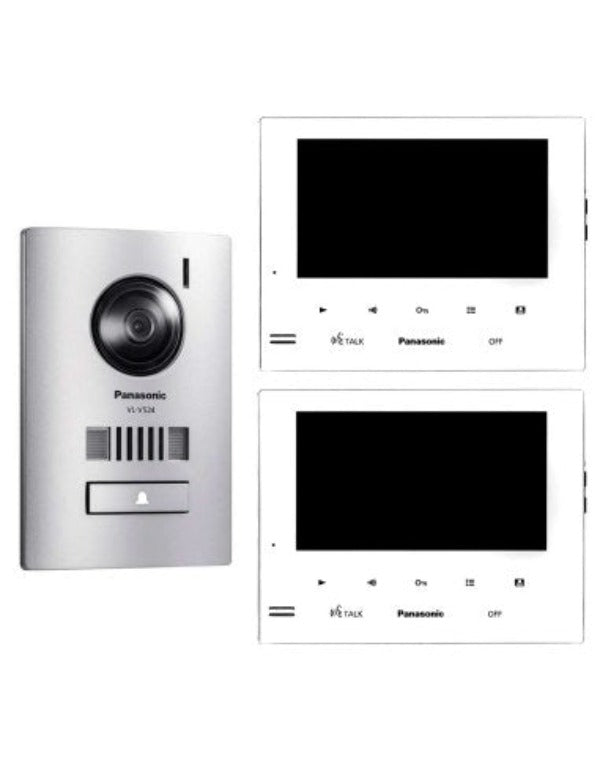 Panasonic Intercom 7" Kit with Two Monitors, White