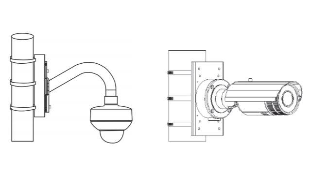 TruVision pole-mount adaptor, TVD-M-PMA-Bracket-CTC Security