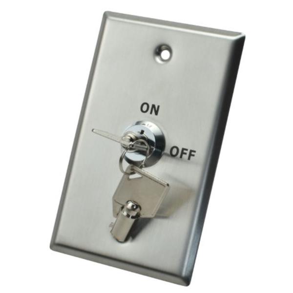 X2 Key Switch, Stainless Steel, Large, DPDT-Key Switch-CTC Security
