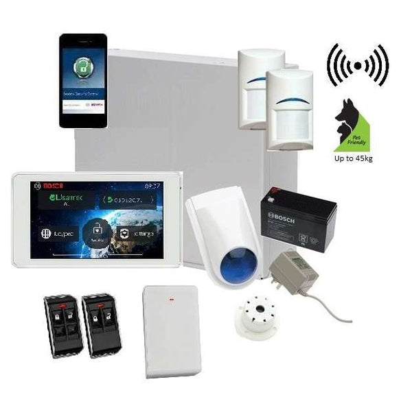 Bosch Solution 3000 Alarm System with 2 x Wireless Tritech Detectors + 5" Touch Screen Code pad+IP Module