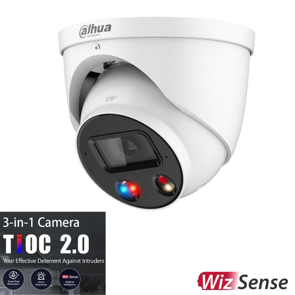 DAHUA 8MP TIOC 2.0 ACTIVE DETERRENCE TURRET FIXED CAMERA, DH-IPC-HDW3849H-AS-PV-ANZ-Surveillance Camera-Dahua-CTC Security