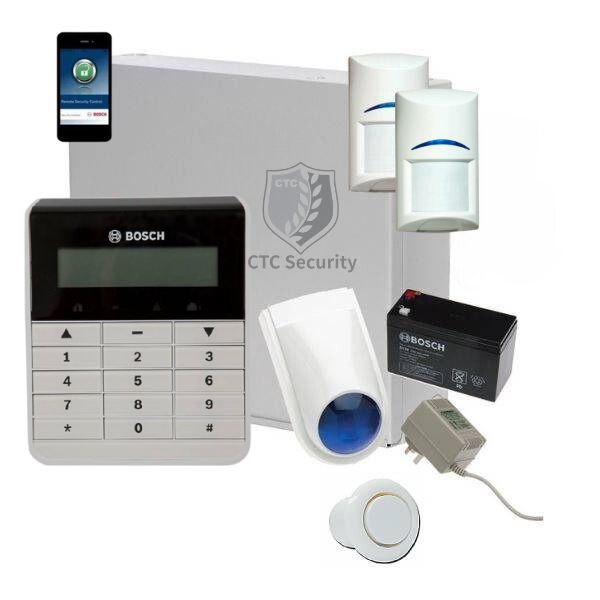 Bosch Solution 2000 Alarm System with 2 x Gen 2 PIR Detectors+ Text Code pad+IP Module