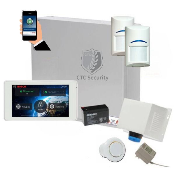 Bosch Solution 2000 Alarm System with 2 x PIR Detectors+ 5" Touch Screen Code pad + IP Module