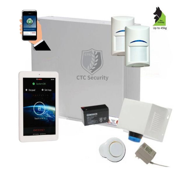 Bosch Solution 2000 Alarm System with 2 x Gen 2 Tritech Detectors+ 7" Touch Screen Code pad+ IP Module