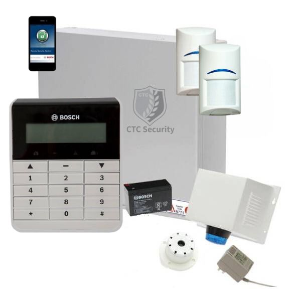 Bosch Solution 2000 Alarm System with 2 x Gen 2 PIR Detectors+ Text Code pad+IP Module