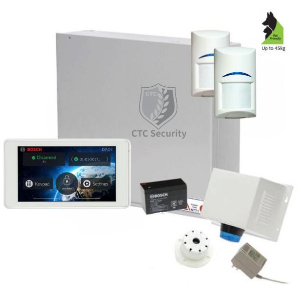 Bosch Solution 2000 Alarm System with 2 x Gen 2 Tritech Detectors+ 5" Touch Screen Code pad