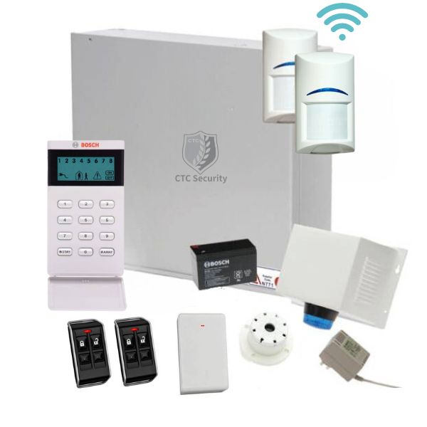 Bosch Solution 3000 Alarm System, Icon Code Pad, Wireless Detector Kit, Standard Siren, Top Hat Piezo