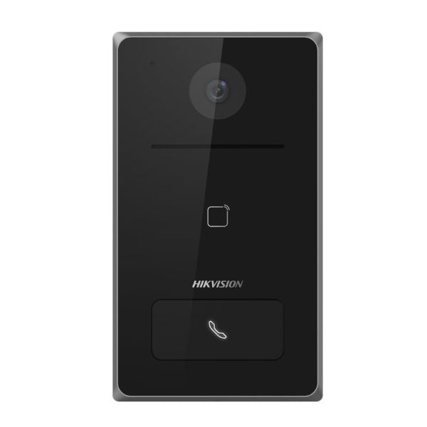 Hikvision doorbell camera on a white background
