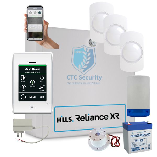 Hills Security Alarm Reliance XR with Touchnav Code Pad 8 Zones