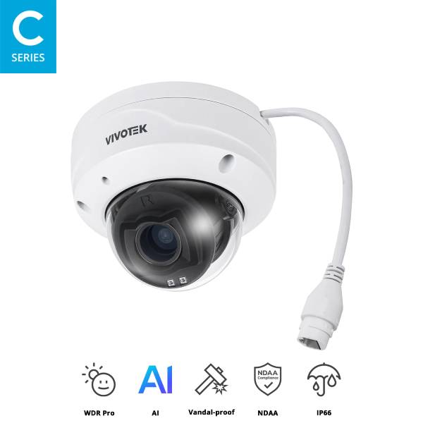 Vivotek Dome Security Camera 5MP Motorised Lens, FD9383-HTV 2.8-12MM