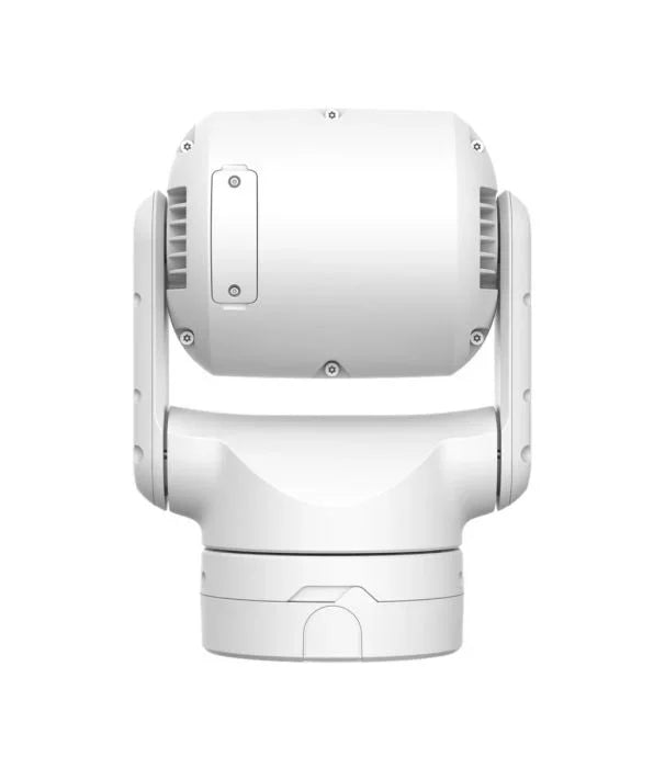 White PTZ security camera on a white background