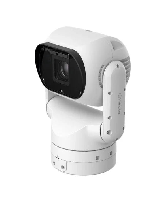 White PTZ security camera on a white background