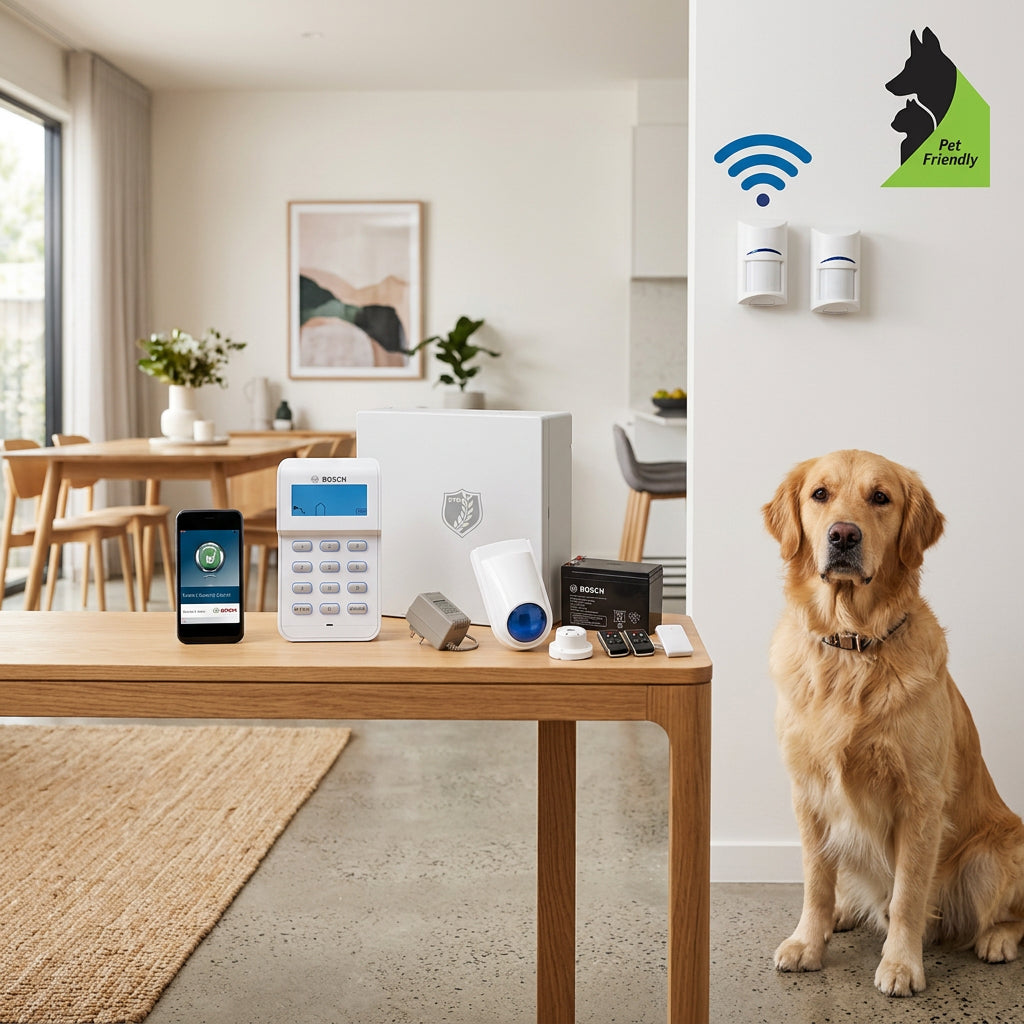 Bosch Solution 3000 Alarm System with 2 x Wireless detectors+ Icon Code pad + Deluxe Remote Kit+IP Module