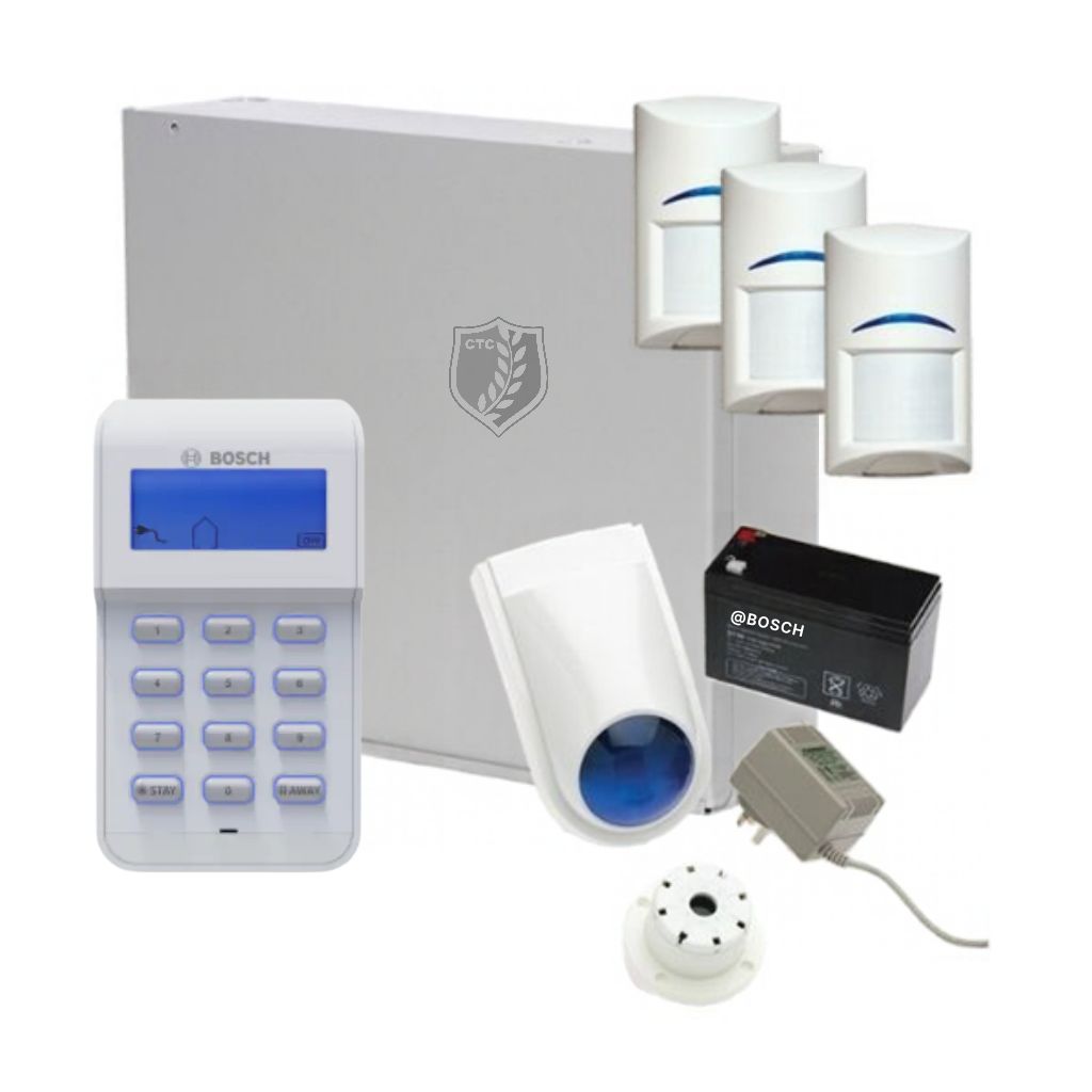 Bosch Solution 2000 Alarm System with 3 x Quad Detectors+Icon Codepad