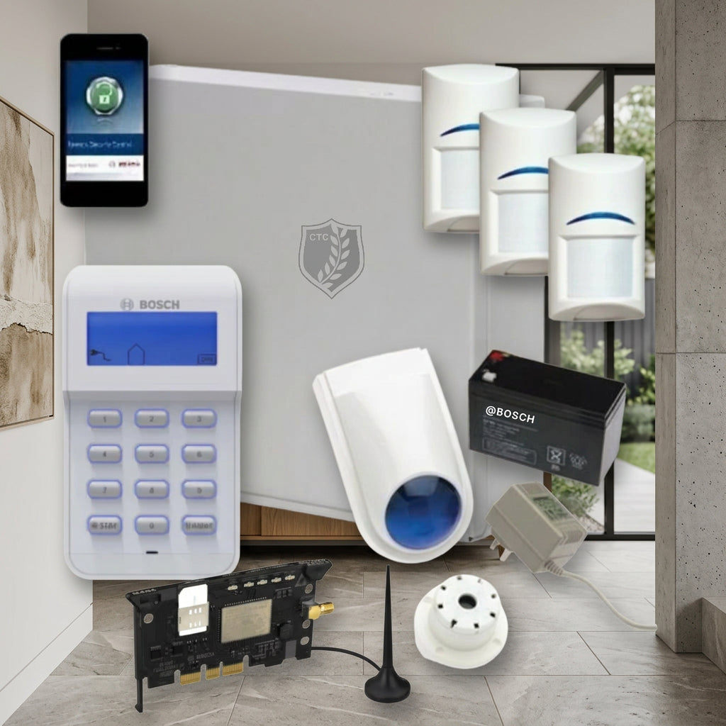 Bosch Solution 3000 Alarm Kit with 3 Gen 2 PIR Detectors, Icon Keypad & B444-G 4G Communicator