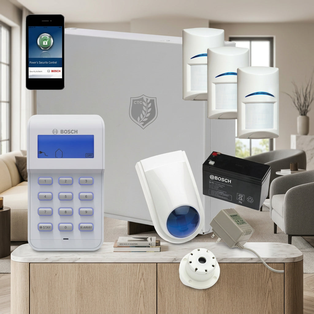 Bosch Solution 3000 Alarm System with 3 x Gen 2 Quad Detectors+ Icon Code pad+IP Module