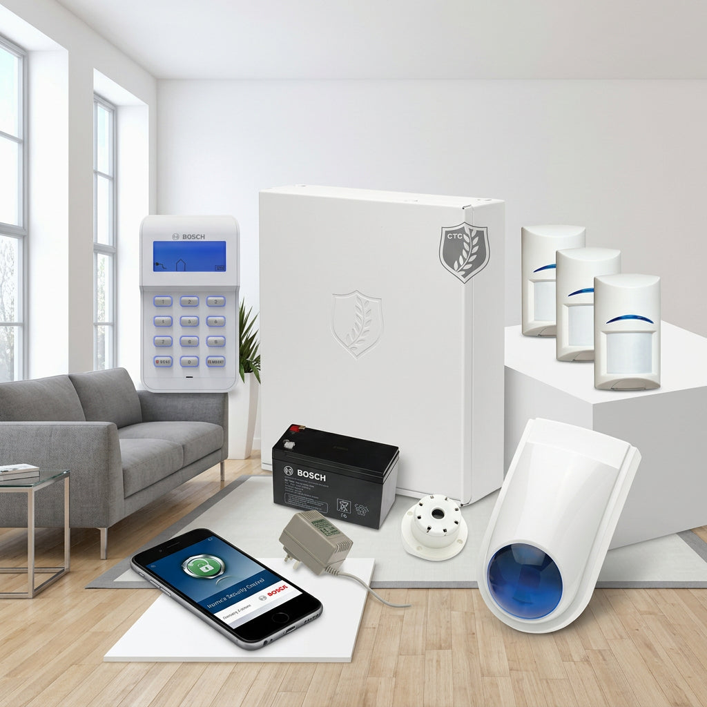 Bosch Solution 3000 Alarm System with 3 x Gen 2 PIR Detectors+ Icon Code pad+IP Module