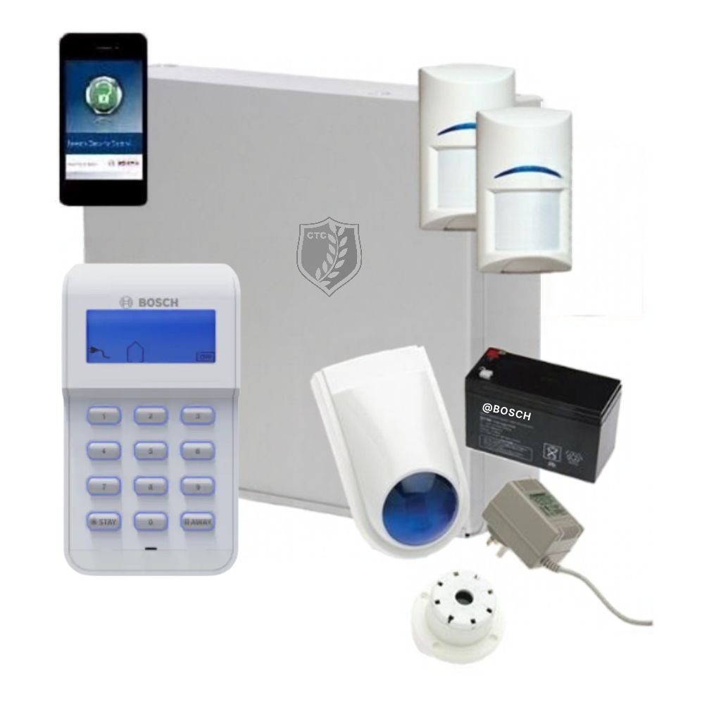 Bosch Solution 2000 Alarm System with 2 x Quad Detectors +Icon Code pad+ IP Module