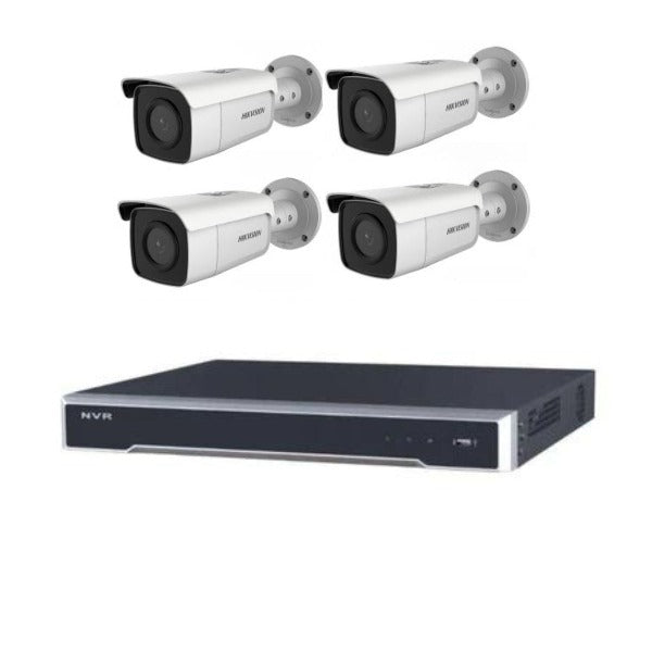 Hikvision 4 Channel CCTV Kit, AcuSense, 4 x 6MP EXIR Bullet Camera, 4CH NVR with 3TB HDD