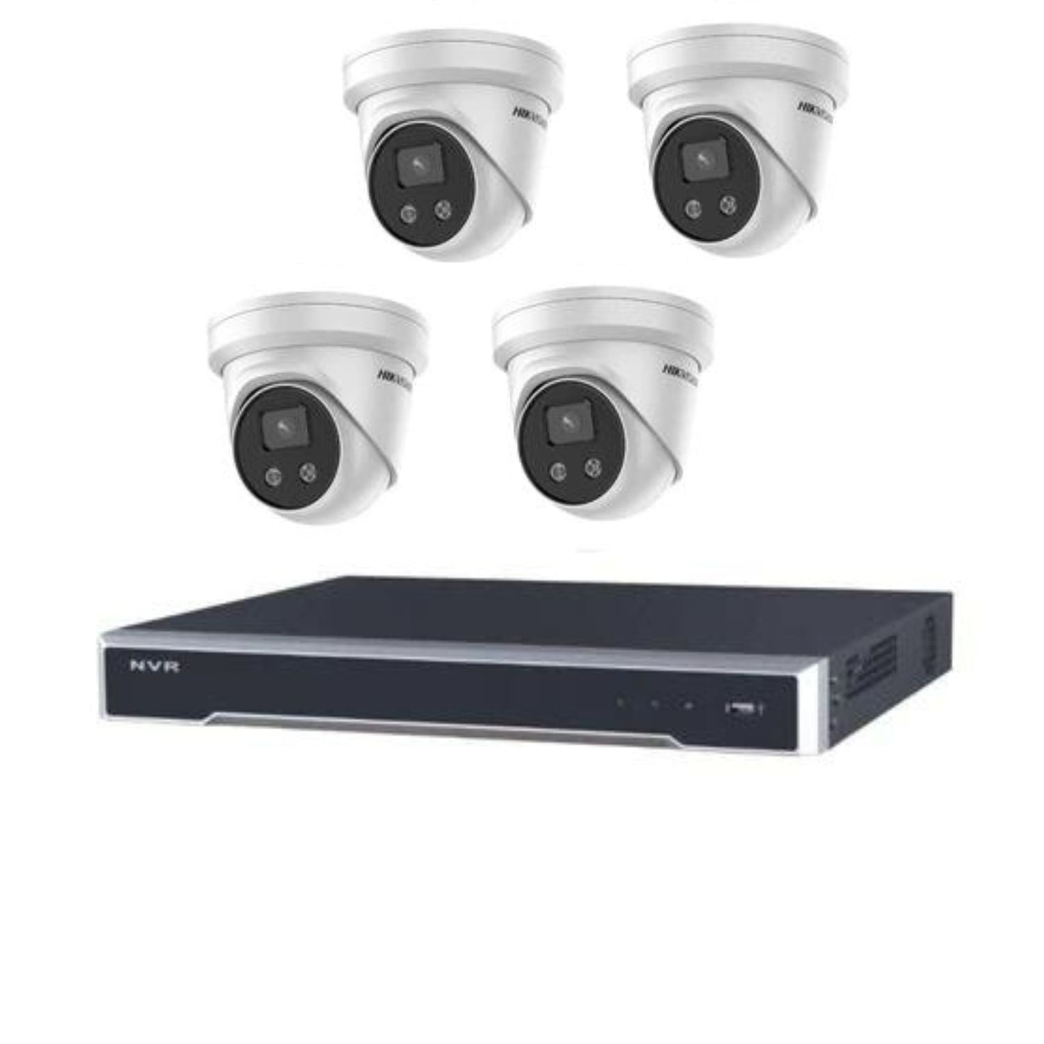 Hikvision CCTV Kit, AcuSense, 4 x 8MP Turret, 8CH NVR with 3TB HDD