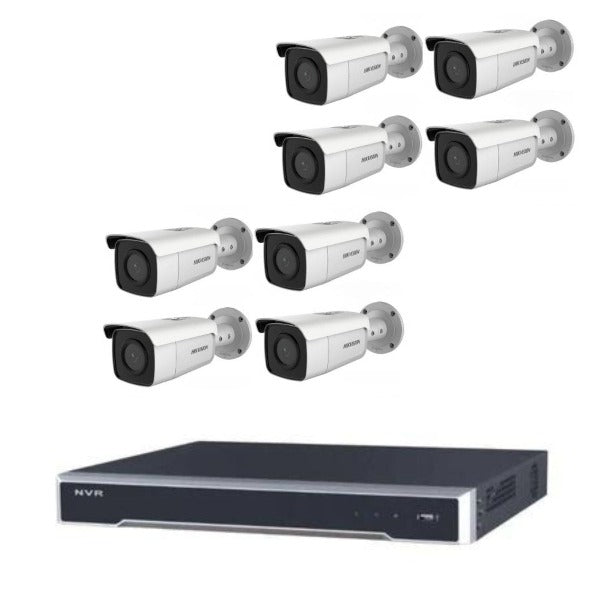 Hikvision 8 Channel CCTV Kit, AcuSense, 8 x 6MP EXIR Bullet Camera, 8CH NVR with 4TB HDD