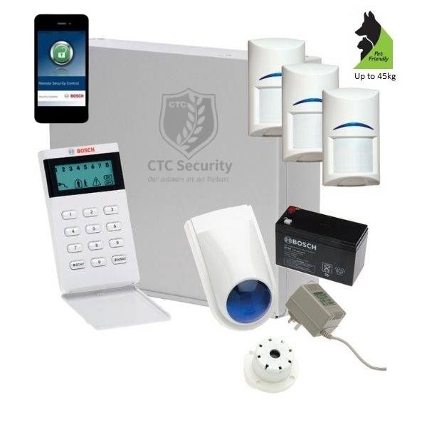 Bosch Solution 3000 Alarm System with 3 x Gen 2 Tritech Detectors+ Icon Code pad+ IP Module-Alarm System-CTC Security