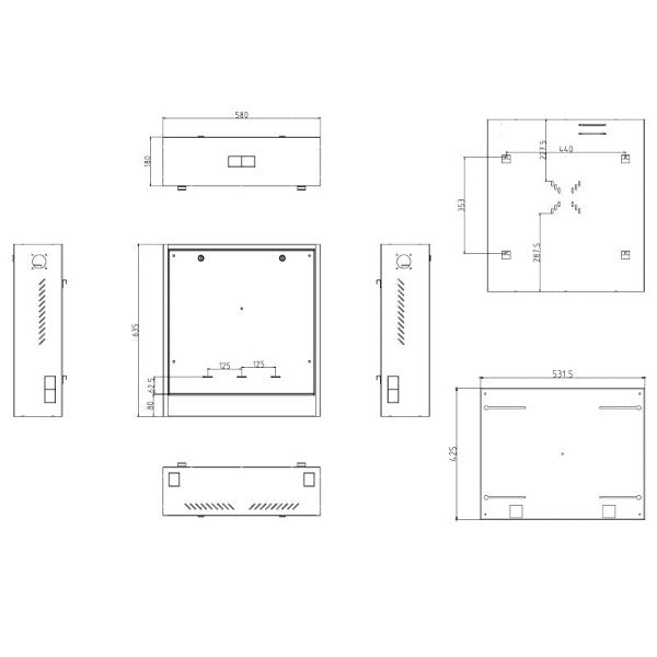 Slimline Vertical Wall Mount Security Cabinet Measurements