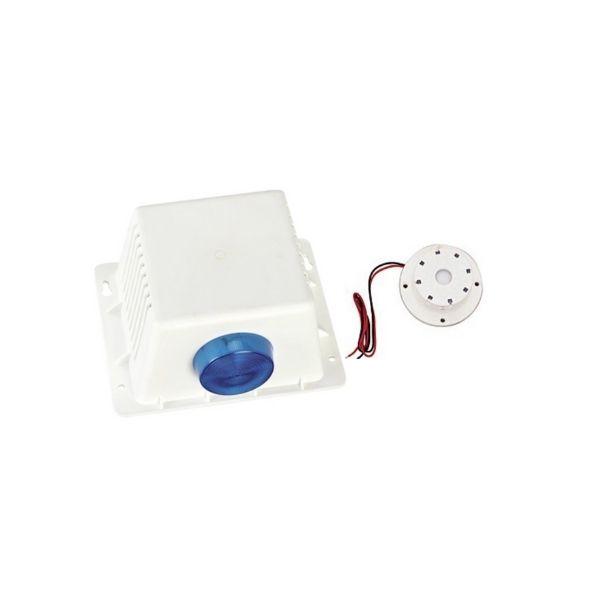 Pir security light with store internal alarm