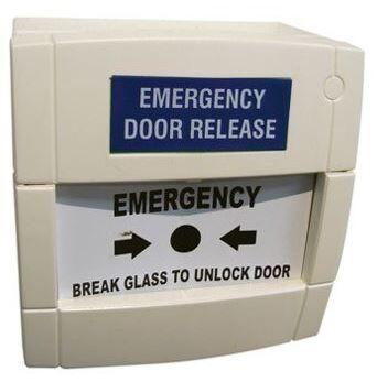 Kac Emergency Break Glass Door Release, Single Pole, white, MCP, SU0616-Breakglass-CTC Security