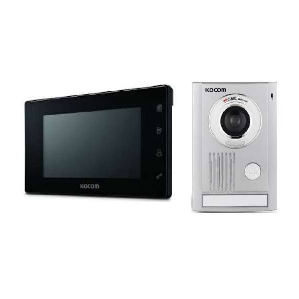 Kocom Intercom Kit 7" Screen with Large Door Station, Black, KCV-504-Intercom Kit-CTC Security