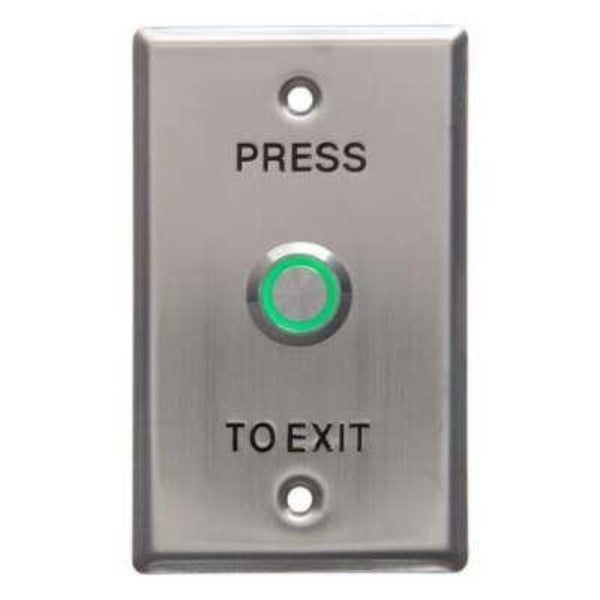 Smart Press to Exit Green LED Illuminated Flush Button on Flat Stainless steel, ARLSWP-1G
