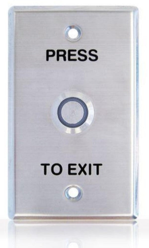 Smart Press to Exit Red LED Illuminated Flush Button on Flat Stainless steel, WEL1911R-Exit Buttons-CTC Security