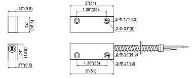 Tane Surface Mount Armored Reed Switch, MET-200AR-Reed Switch-CTC Security