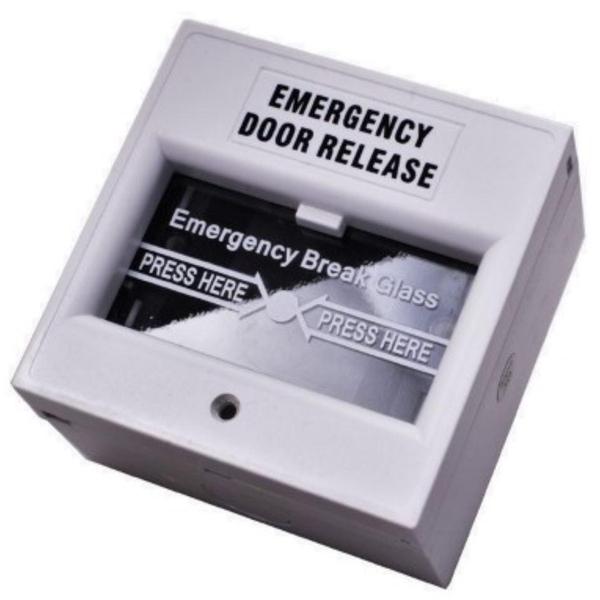 X2 Door Exit Breakglass - White, DPDT, Screw Terminals, X2-EXIT-017-Breakglass-CTC Security
