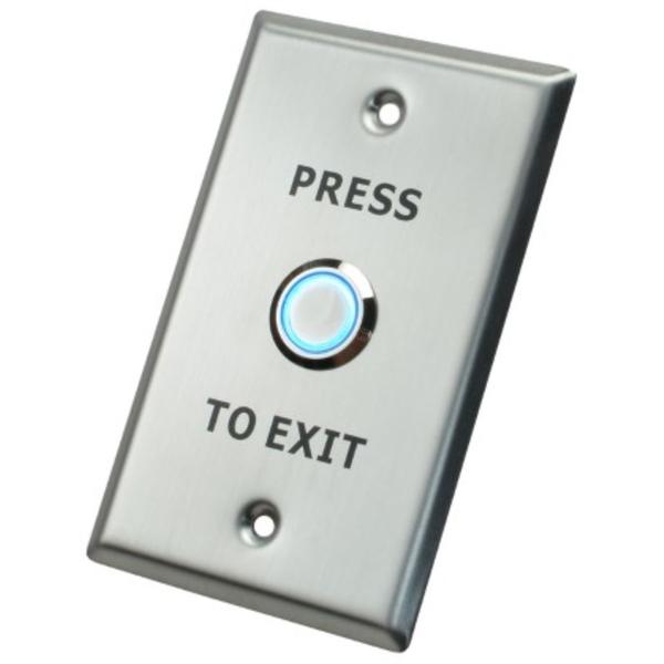 X2 Illuminated Exit Button, Stainless Steel - Large, SPDT, 12VDC, X2-EXIT-012-Exit Buttons-CTC Security
