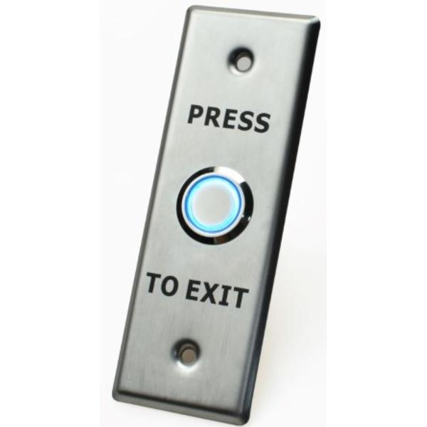 X2 Illuminated Exit Button, Stainless Steel - Small, SPDT, 12VDC, X2-EXIT-013-Exit Buttons-CTC Security