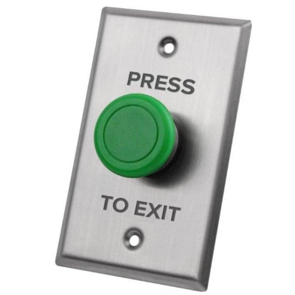 X2 Mushroom Exit, Heavy Duty, Green, Stainless Steel - Large, Isolated N/O and N/C,X2-EXIT-025-Exit Buttons-CTC Security